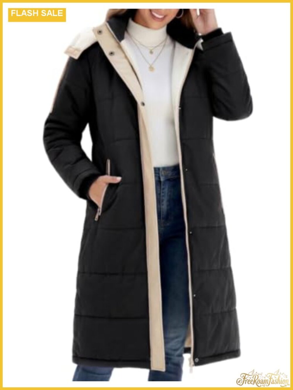 Women's Long Puffer Coat Sherpa Lined Warm Winter Jacket with Hood